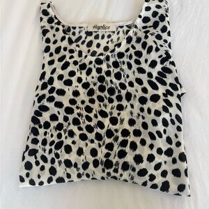 Haptics Black and White Animal Print Women's Blouse